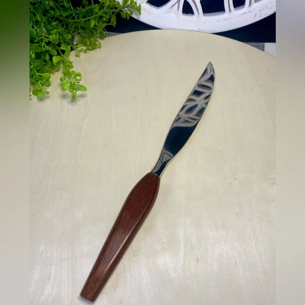 Vintage Town & Country Fleetwood Design‎ Stainless Blade Teak Handle 2 Piece Set